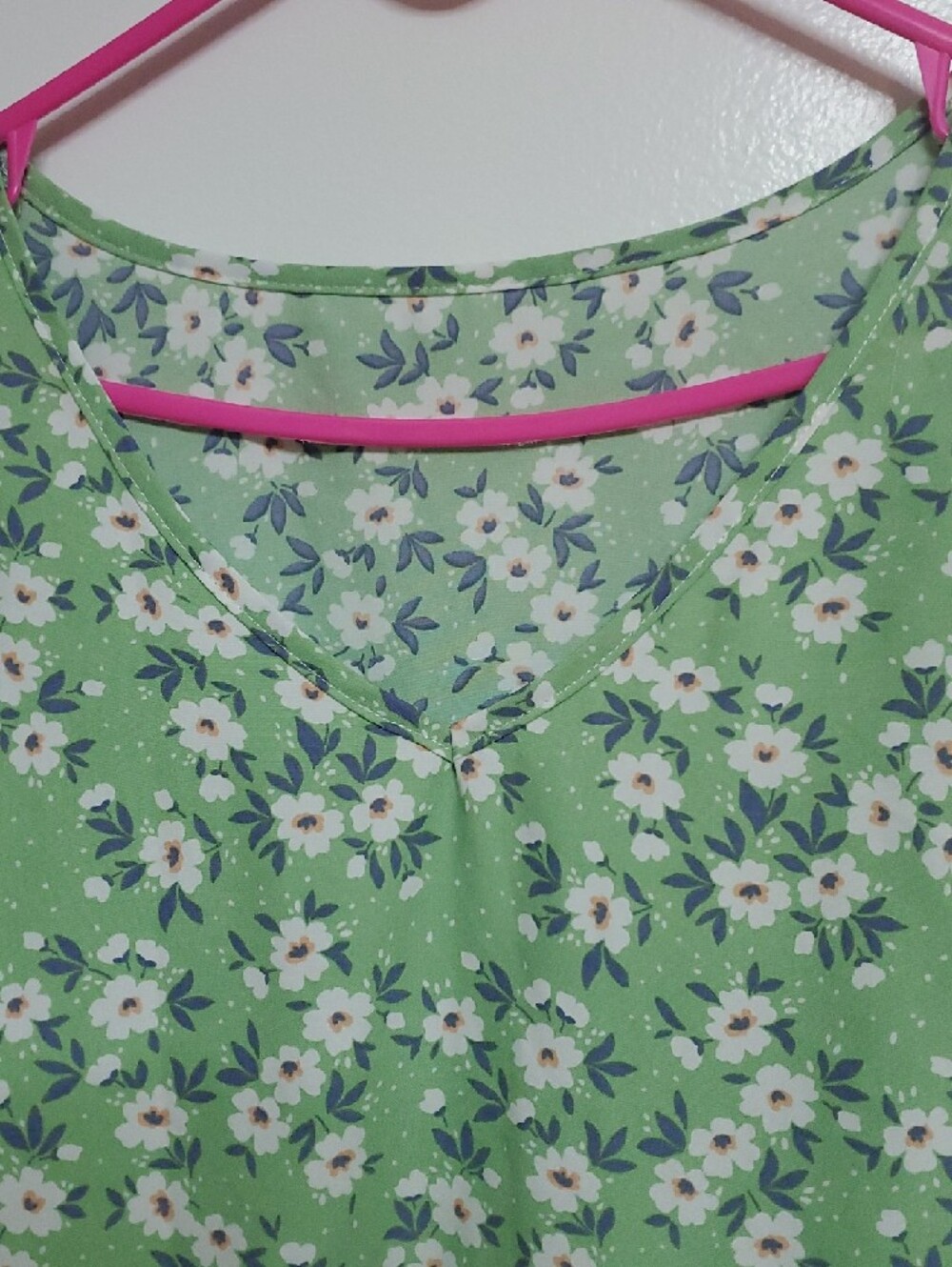 SHEIN Green Floral Ruffle Hem Short Sleeve Dress - Picture 2 of 7